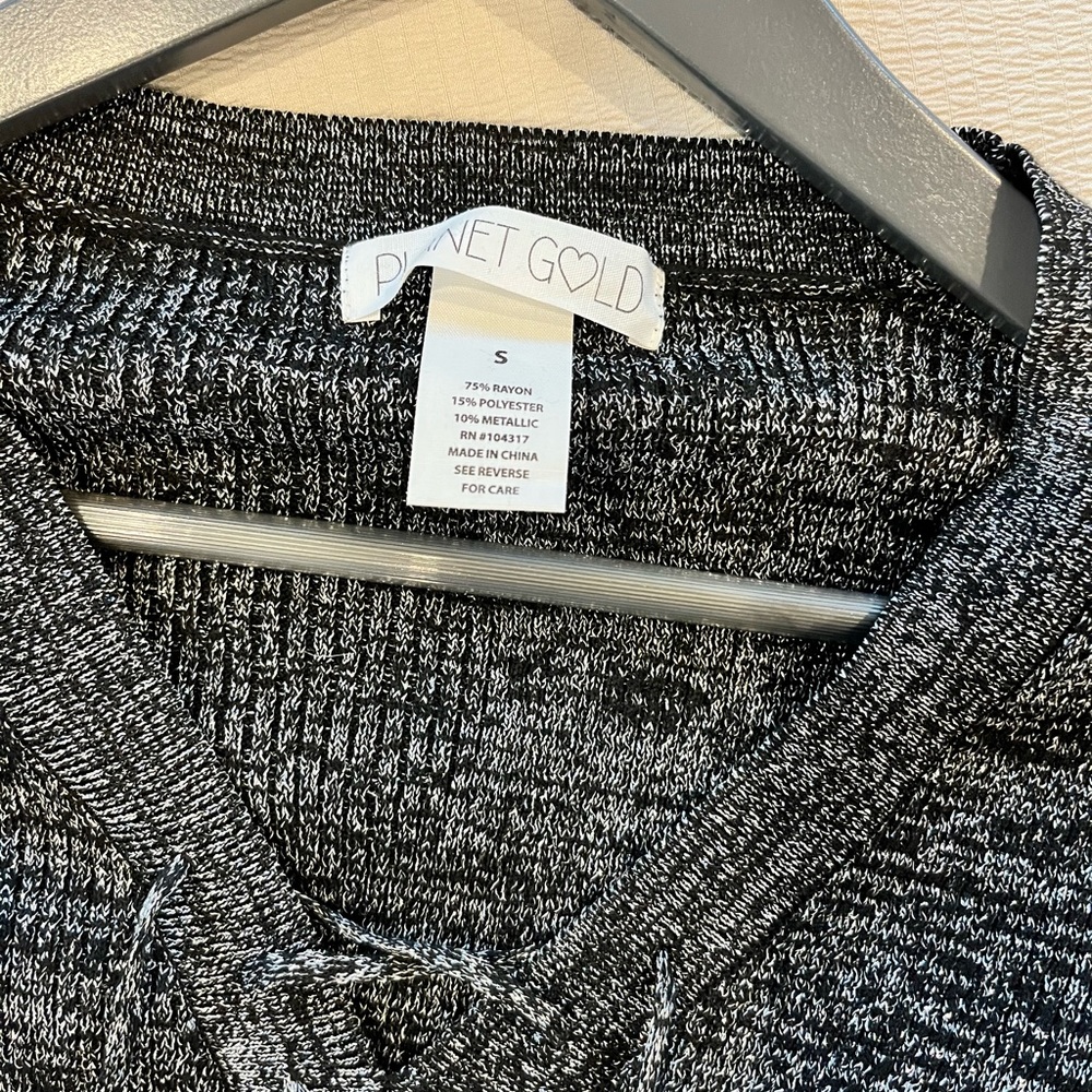 Planet Gold silver and black size small sweater dress. Great for the holidays! - Picture 2 of 3
